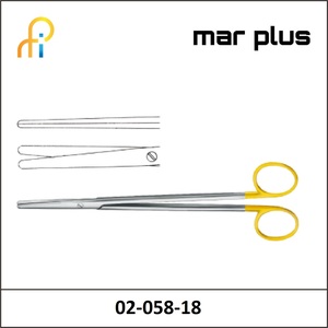 MAR PLUS METZENBAUM SCISS. TUNGSTEN TC STR BL/BL 18CM