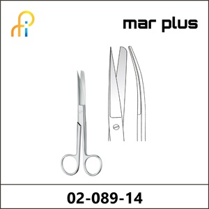 MAR PLUS SCISSORS, OPERATING SH/BL, CVD., 14.5 CM