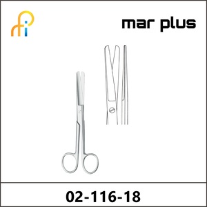 MAR PLUS OPERATING SCISSORS, BL/BL, STR., 18.5 CM