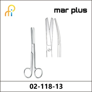MAR PLUS OPERATING SCISSORS, BL/BL, CVD., 13 CM