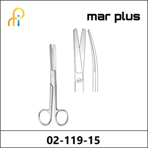 MAR PLUS OPERATING SCISSORS, BL/BL, CVD., 15.5 CM