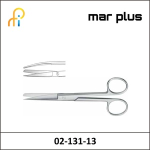 MAR PLUS OPERATING SCISSORS, SH/BL, CVD., 13 CM