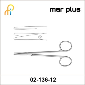 MAR PLUS DISSECTING SCISSORS, FINE, STR., 12 CM