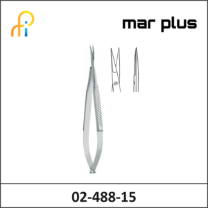 MAR PLUS MICRO SCISSORS, SH/SH, STR., 9 MM, 15 CM