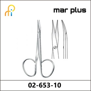 MAR PLUS SALYER CLEFT PALATE SCISSORS, FINE,CURVED, RIBBON HANDLE, 10 CM