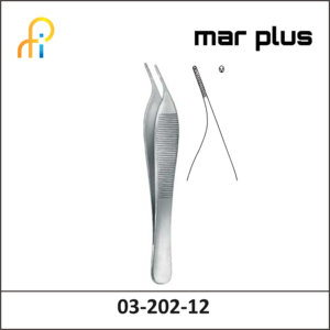 MAR PLUS FORCEPS, MI.-ADSON, 1X2 T., CVD., 12 CM