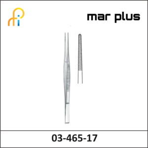 MAR PLUS DRESSING FORCEPS, W. SCRAPER, 17.5 CM