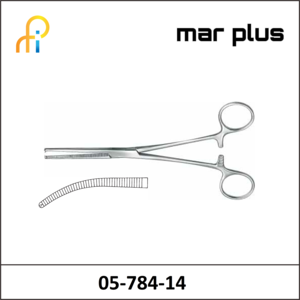 MAR PLUS FORCEPS, KOCHER, 1X2 T., CVD., 14 CM
