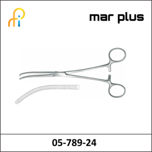 MAR PLUS FORCEPS, KOCHER, 1X2 T., CVD., 24 CM