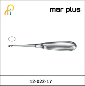 MAR PLUS OVAL VOLKM. BONE CURETTE NO. 1, 17 CM