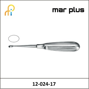 MAR PLUS OVAL VOLKM. BONE CURETTE NO. 3, 17 CM