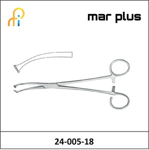 MAR PLUS WHITE TONSIL SEIZ. FORCEPS CVD. 18 CM