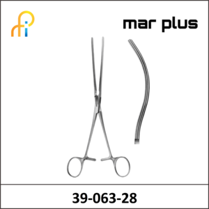 MAR PLUS KOCHER INTESTINAL FORCEPS CURVED 280MM